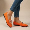 Women's Elegant Jewel Detail Slip-On Loafers | Stylish Square Toe Everyday Shoes