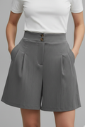 Women's Structured High-Waist Shorts | Modern Relaxed Fit Summer Bottoms