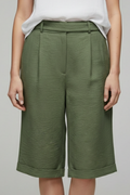 Women's Structured Cotton High-Waist Shorts | Stylish Tailored Casual Summer Bottoms