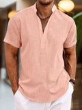 Men's Lightweight Cotton Henley T-Shirt | Casual Short-Sleeve Top for Warm Weather