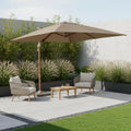 Luxury 3m x 3m Cantilever Garden Parasol | LED Lights, 360° Rotation & Granite Base | Premium Outdoor Shade for Patio & Garden