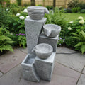 Solar Powered Outdoor Water Feature | Elegant Aztec Cascade Water Fountain for Gardens