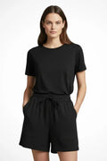 Women's Textured Fabric Casual Shorts | Comfortable Drawstring Waist with Pockets