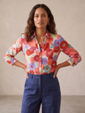 Women's Floral Print Long Sleeve Blouse | Elegant Button-Down Top for Casual and Office Wear