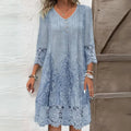 Women's Floral Print Midi Dress | Elegant Structured Summer Dress with Embroidered Accents