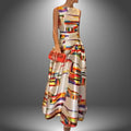Women's Geometric Print Maxi Dress | Flowing Sleeveless Summer Style
