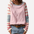 Women's Striped Cotton Raglan Top | Casual Long Sleeve Shirt for Everyday Wear
