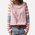 Women's Striped Cotton Raglan Top | Casual Long Sleeve Shirt for Everyday Wear
