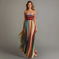 Women's Pleated Maxi Dress | Rich Jewel Tone Holiday Gown