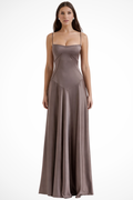 Robe maxi corset en satin pour femme | Robe de soirée élégante et structurée