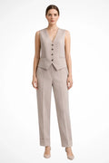 Ensemble costume structuré pour femmes | Gilet cintré et pantalon droit