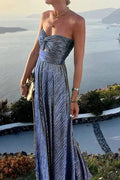 Women's Sparkling Maxi Dress | Elegant Strapless Formal Evening Gown