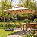 Outdoor Cantilever Parasol with 360° Rotation and Solar LED Lighting