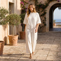 Women's Relaxed Cotton Blend Jumpsuit | Oversized Wide Leg Casual Outfit
