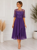 Women's Lace Midi Dress | Elegant A-Line Cocktail Dress for Special Occasions
