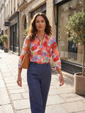 Women's Floral Print Long Sleeve Blouse | Classic Button-Down Top for Year-Round Wear