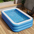 Inflatable Rectangular Family Swimming Pool | 3-Ring Outdoor Garden Pool