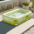 Large Inflatable Family Swimming Pool with Foldable Rectangular Design