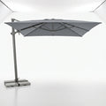 Outdoor Square Cantilever Parasol | Stylish Slate Garden Umbrella with LED Lights | Durable UV50+ Canopy