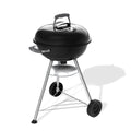 47cm Compact Charcoal BBQ | Black Porcelain-Enamel Kettle Barbecue with One-Touch Cleaning