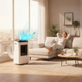 Climatiseur portable 12000 BTU | Climatiseur 3-en-1, ventilateur et déshumidificateur | Unité AC silencieuse pour pièces jusqu'à 51m²