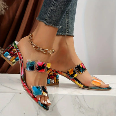 Colorful women's orthopedic sandals with supportive footbed and comfortable straps, ideal for summer wear.
