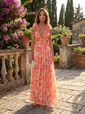 Women's Floral Print Maxi Dress | Elegant Sleeveless Summer Gown