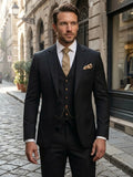 Men's Tailored Wool Blend Suit | Elegant Three-Piece Formal Outfit