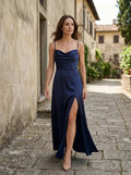 Women's Elegant Maxi Dress | Sleeveless Draped Neckline Evening Gown