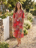 Women's Colorful Printed Midi Dress | Relaxed Fit Summer Dress for Casual Wear