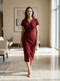 Women's Vibrant Cotton Maxi Dress | Flowing Wrap Style Summer Gown